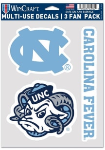 North Carolina Tar Heels Triple Pack Auto Decal - Light Blue
