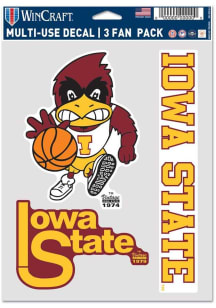 Iowa State Cyclones Vault Basketball 3pk Auto Decal - Red