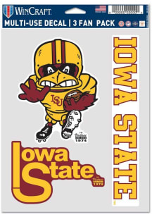 Iowa State Cyclones Vault Football 3pk Auto Decal - Red