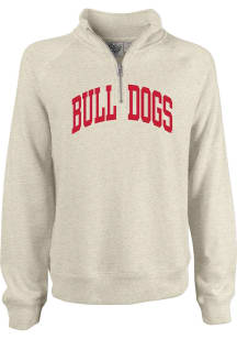 Blue 84 Louisiana Tech Bulldogs Womens Oatmeal Sanded Fleece Qtr Zip