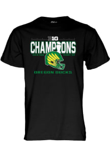 Blue 84 Oregon Ducks Black Big Ten Football Champions 2024 Strong Hold Short Sleeve T Shirt