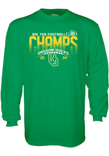 Blue 84 Oregon Ducks Green Big Ten Football Champions 2024 Long Sleeve T Shirt