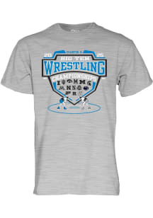 Blue 84 Big Ten Grey 2025 Big Ten Wrestling Tournament Short Sleeve T Shirt