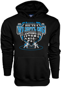 Blue 84 Big Ten Mens Black 2025 Big Ten Wrestling Tournament Long Sleeve Hoodie
