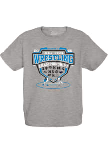 Blue 84 Big Ten Youth Grey 2025 Big Ten Wrestling Tournament Short Sleeve T-Shirt