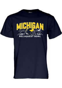 Blue 84 Michigan Wolverines Blue 2024 ReliaQuest Bowl Bound Short Sleeve T Shirt
