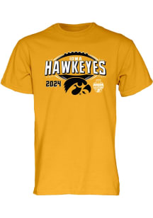 Blue 84 Iowa Hawkeyes Gold Football 2024 Music City Bowl Short Sleeve T Shirt