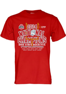 Blue 84 Ohio State Buckeyes Red 2024 Football Multi National Champions Design Short Sleeve T Shirt