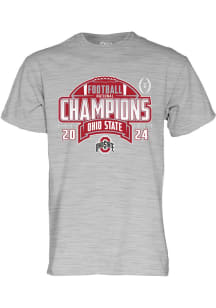 Blue 84 Ohio State Buckeyes Grey 2024 Football National Champions Short Sleeve T Shirt
