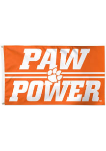 Clemson Tigers Slogan Silk Screen Grommet Flag - Orange