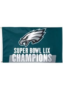 Philadelphia Eagles 2024 Super Bowl Champions 3x5 Silk Screen Grommet Flag - Midnight Green