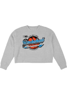 Blue 84 Big Ten Womens Grey 2025 Big Ten Basketball Tournament Crew Sweatshirt