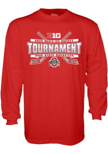 Blue 84 Ohio State Buckeyes Red 2025 Big Ten Hockey Tournament Long Sleeve T Shirt