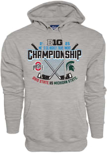Blue 84 Big Ten Mens Grey 2025 Big Ten Hockey Tournament Long Sleeve Hoodie