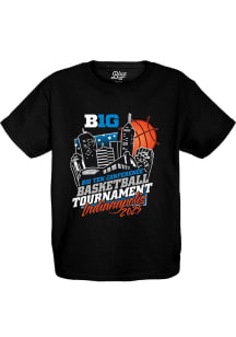 Blue 84 Big Ten Youth Black 2025 Big Ten Basketball Tournament Short Sleeve T-Shirt