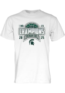 Blue 84 Michigan State Spartans White 2024-2025 Big Ten Basketball Champions Short Sleeve T Shirt