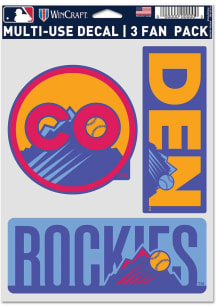 Colorado Rockies City Connect 3pk Auto Decal - Purple