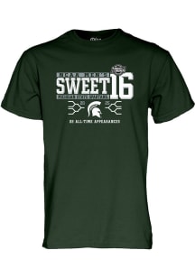 Blue 84 Michigan State Spartans Green 2025 MBB Sweet 16 Short Sleeve T Shirt