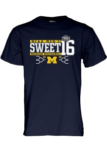 Blue 84 Michigan Wolverines Navy Blue 2025 MBB Sweet 16 Short Sleeve T Shirt