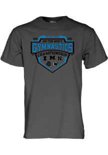 Blue 84 Big Ten Charcoal 2025 Big Ten Mens Gymnastics Tournament Short Sleeve T Shirt