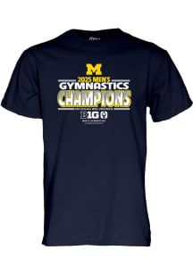 Blue 84 Michigan Wolverines Navy Blue 2025 Big Ten Mens Gymnastics Tournament Champions Short Slee..