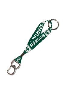 Michigan State Spartans Bottle Opener Keystrap Lanyard - Green