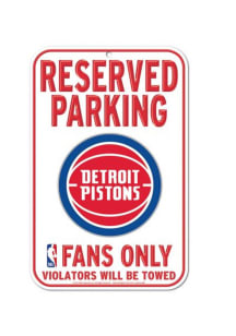 Detroit Pistons Reserved Parking Sign - White