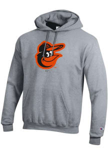 Champion Baltimore Orioles Mens Grey Powerblend Long Sleeve Hoodie