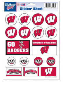 Wisconsin Badgers Team Logo Stickers - Red