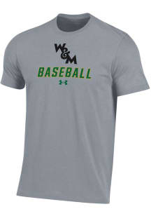 Under Armour William & Mary Tribe Grey Baseball Performance Short Sleeve T Shirt