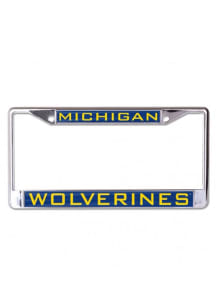 Michigan Wolverines Team Name Inlaid License Plate Frame - Silver