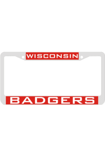 Wisconsin Badgers Team Name Inlaid License Plate Frame - Red