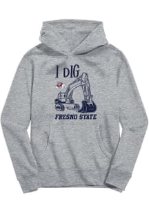 Vive La Fete Fresno State Bulldogs Youth Grey Excavator Long Sleeve Hoodie