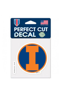 Illinois Fighting Illini Perfect Cut Auto Decal - Orange