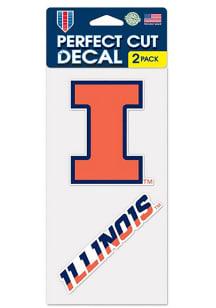 Illinois Fighting Illini 2 Pack Perfect Cut Auto Decal - Orange