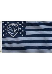 Sporting Kansas City 3x5 Stars and Stripes Deluxe Silk Screen Grommet Flag - Blue