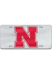 Nebraska Cornhuskers Silver Team Logo Car Accessory License Plate