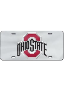 Ohio State Buckeyes Silver Team Logo Inlaid Car Accessory License Plate