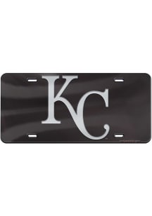 Kansas City Royals Black Black/Silver Cap Logo Inlaid Car Accessory License Plate