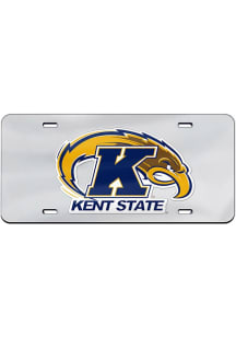 Kent State Golden Flashes Silver Team Logo Inlaid Mirrored Car Accessory License Plate