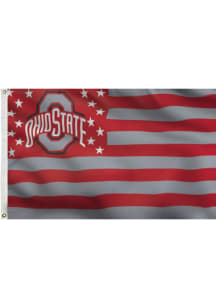 Ohio State Buckeyes 3x5 Stars and Stripes Deluxe Silk Screen Grommet Flag - Red