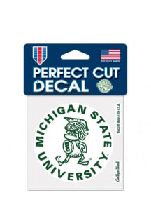 Michigan State Spartans 4x4 College Vault Logo Auto Decal - Green