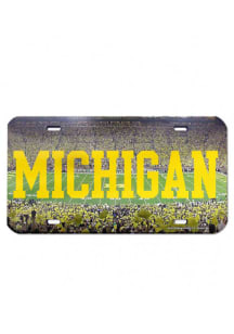 Michigan Wolverines Yellow Stadium Crystal Mirror Car Accessory License Plate