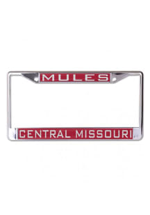 Central Missouri Mules Team Name Inlaid License Plate Frame - Red