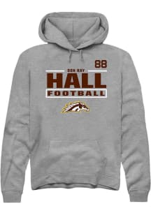 Don Ray Hall Western Michigan Broncos Mens Grey Football NIL Stacked Box Player Hood
