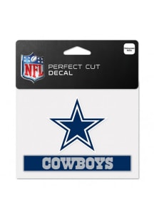Dallas Cowboys 4x5 Logo With Wordmark Auto Decal - Navy Blue