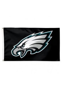 Philadelphia Eagles 3x5 Black Grommet Silk Screen Grommet Flag - Black