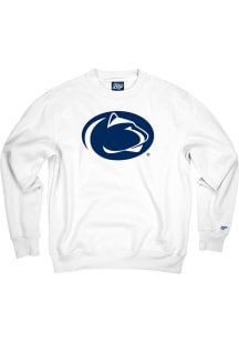 Blue 84 Penn State Nittany Lions Mens White Big Logo Long Sleeve Crew Sweatshirt
