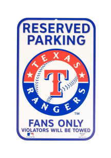 Texas Rangers Reserved Parking Sign - White
