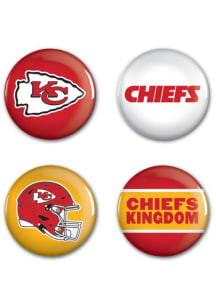 Kansas City Chiefs 4 Pack 1.25 Inch Button - Red
